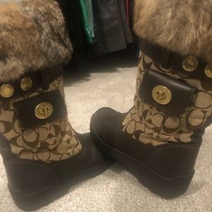 Coach fur boots